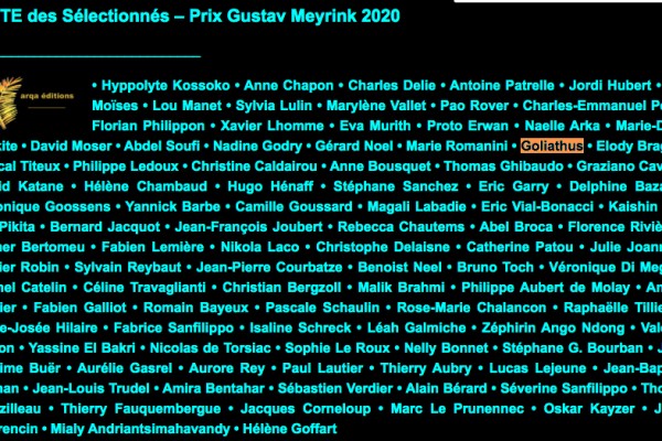 En lice pour le Prix Gustav Meyrink 2020
